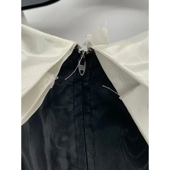 UNBRANDED Women's Black-White Pleated Shoulder Dress SZ S - Picture 9 of 11